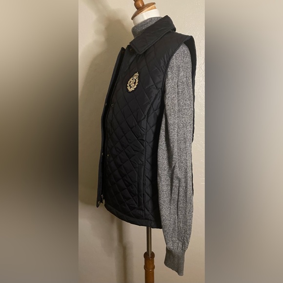 New! Lauren Ralph Lauren DarkNavy Crested RLL Logo Quilted Puffer Vest Size XL👑 - Picture 9 of 13